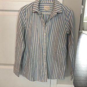 Sézane Tomboy Shirt - blue stripe